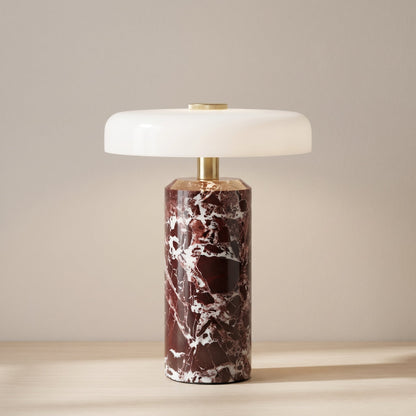 Lampe de table en marbre et verre sans fil