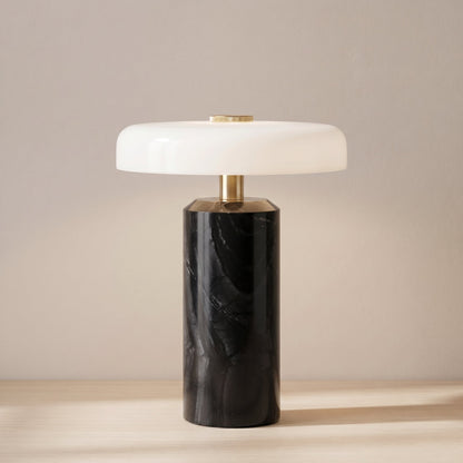 Lampe de table en marbre et verre sans fil
