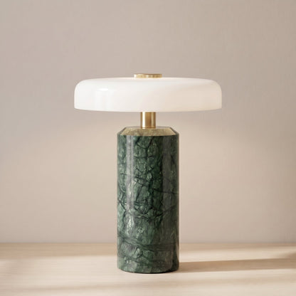 Lampe de table en marbre et verre sans fil