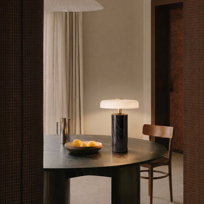 Lampe de table en marbre et verre sans fil