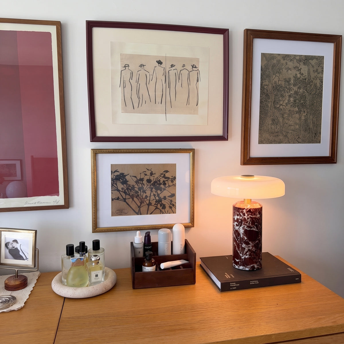 Lampe de table en marbre et verre sans fil
