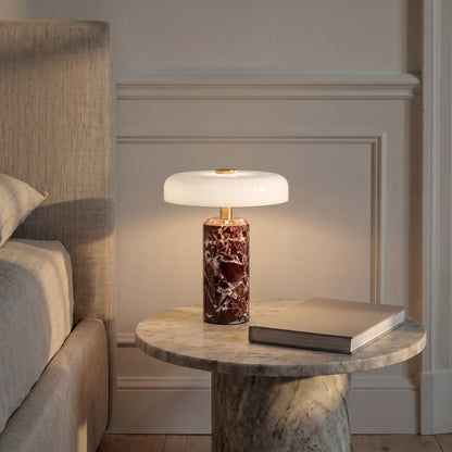 Lampe de table en marbre et verre sans fil